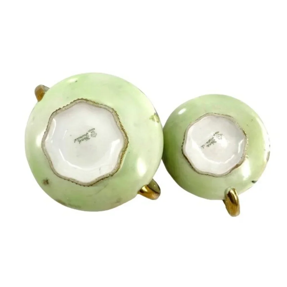 1891-1921 Antique Hand-Painted Nippon Japanese Berry Print Purple & Green - Picture 5 of 8